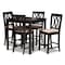 Baxton Studio Reneau Sand Upholstered Espresso Finished 5-Piece Wood Pub Set 157-9595-9776 - alternate 1